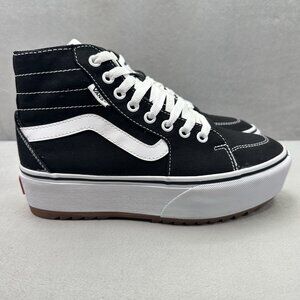 VANS Filmore Hi Tapered Womens Size 7.5 Shoes Black White Platform High Top